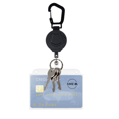 Heavy Duty Badgehouder/ Sleutelhanger met Trekkoord - 220 Gram Draaggewicht - 12 sets - Combibadge