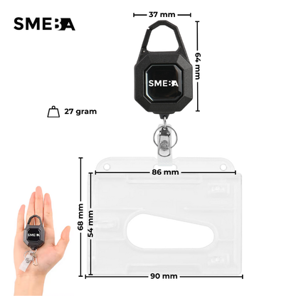 Heavy Duty Badgehouder/ Sleutelhanger met Trekkoord - 215 Gram Draaggewicht